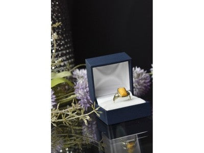 925 Sterling Silver Yellow Jasper Ring Size 7.5