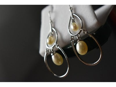 925 Sterling Silver Pearls Earrings