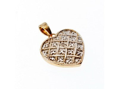 925 Sterling Silver Gold Plated "Heart" Pendant