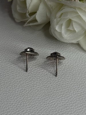 925 Sterling Silver Garnet & Marcasite Earrings Length 0.60 Inch
