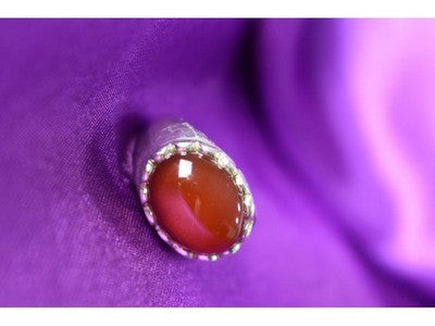 925 Sterling Silver Carnelian Ring Size 6.5