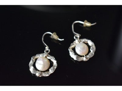 925 Sterling Silver Pearl "Shell" Earrings