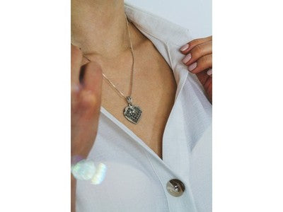 925 Sterling Silver Marcasites "Heart" Chain With Pendant