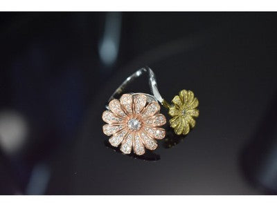 925 Sterling Silver CZ "Flowers" Ring Size 7.5