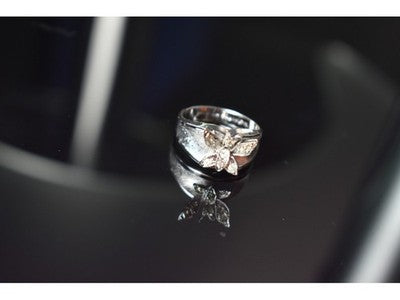 925 Sterling Silver CZ "Butterfly" Ring Size 9