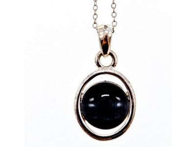 925 Sterling Silver Black Onyx Chain With Pendant