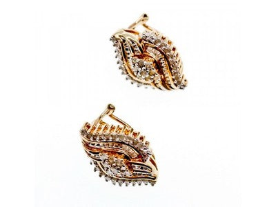 925 Sterling Silver Gold Plated White Topaz Earrings