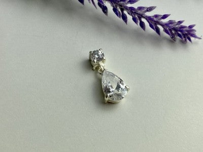 925 Sterling Silver CZ "Drop" Pendant