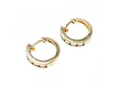 925 Sterling Silver Gold Plated CZ Earrings