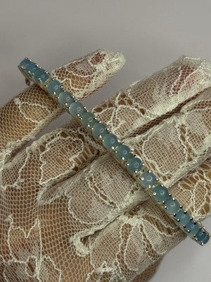 925 Sterling Silver Blue Moonstone Bracelet Length Min 7.5 Inch Max 8.5 Inch