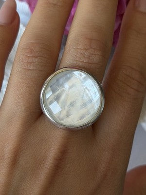 925 Sterling Silver Abalone Ring Size 10