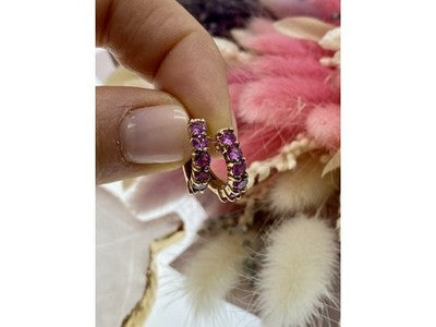 925 Sterling Silver Gold Plated Spinel Earrings