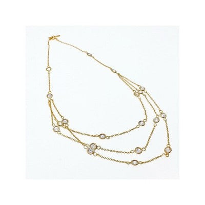 925 Sterling Silver Gold Plated CZ Necklace