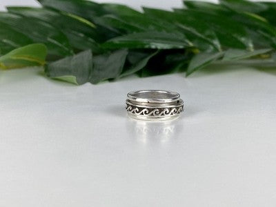 Vintage 925 Sterling Silver Spinner Band Ring Size 6.75