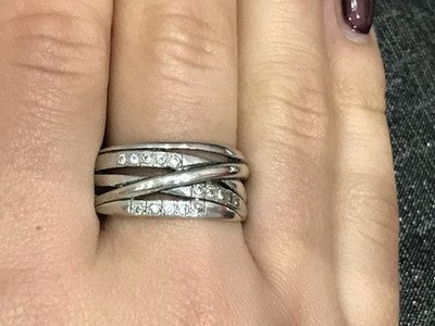 925 Sterling Silver CZ Ring Size 10