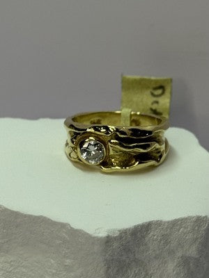 18K YELLOW GOLD DIAMOND 0.60 CARATS RING SIZE 7.5
