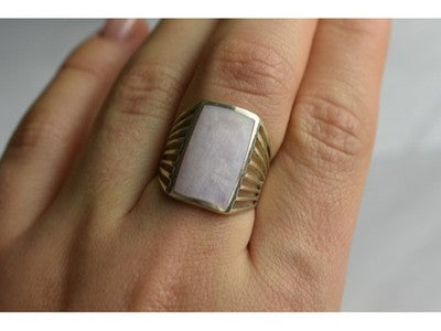 925 Sterling Silver Pink Mother OF Pearl Ring Size 8