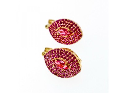 925 Sterling Silver with Gilding Rubellite Set