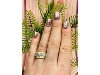 925 Sterling Silver Gold Plated CZ Ring Size 7