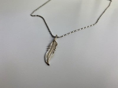 925 Sterling Silver "Feather" Chain With Pendant Italy