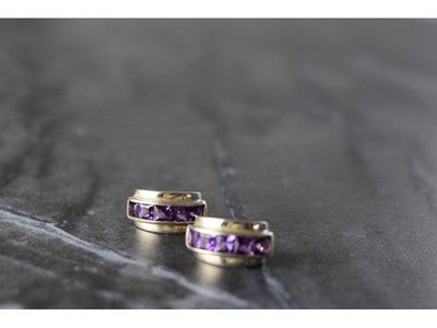925 Sterling Silver Purple Tourmaline Stud Earrings