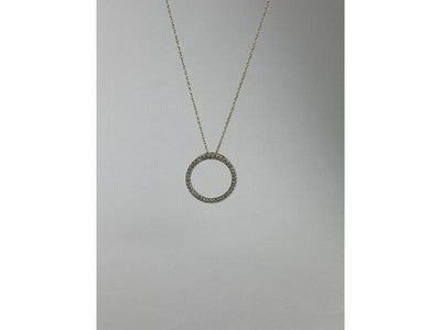14K Yellow Gold Diamonds Chain With Pendant