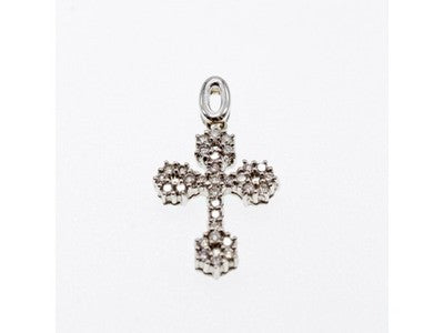 18K White Gold Diamonds Pendant Cross