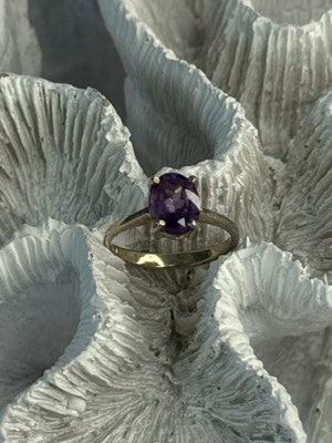 925 Sterling Silver Amethyst Ring Size 6.5