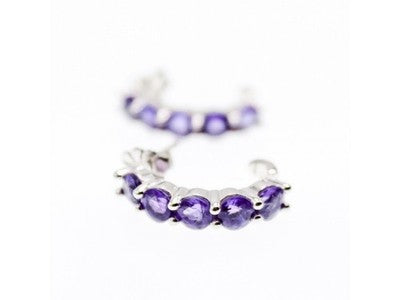 925 Sterling Silver Purple Tourmaline Earrings