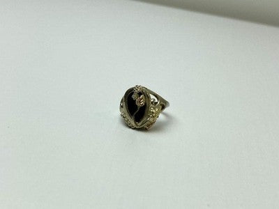 925 Sterling Silver Black Onyx Ring Size 6.5