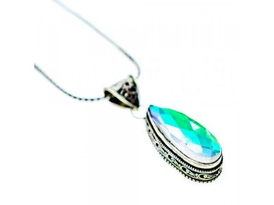 925 Sterling Silver Jewelry Glass Chain with Pendant