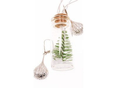 10K White Gold Earrings Italy