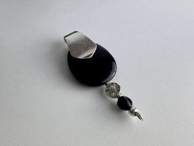 Vintage 925 Sterling Silver Black Onyx Pendant