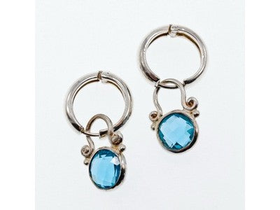 Vintage 925 Sterling Silver Topaz Earrings