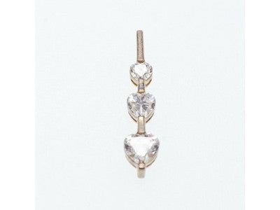 925 Sterling Silver CZ Three Hearts Pendant