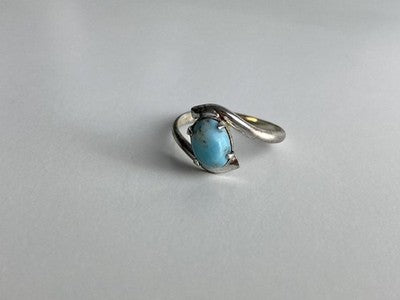 Vintage 925 Sterling Silver Larimar Ring Size 6.5
