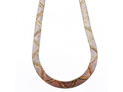 925 Sterling Silver with Gilding Necklace Italy Milor