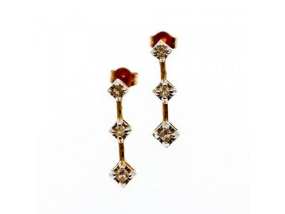 10K Yellow Gold Diamonds Earrings