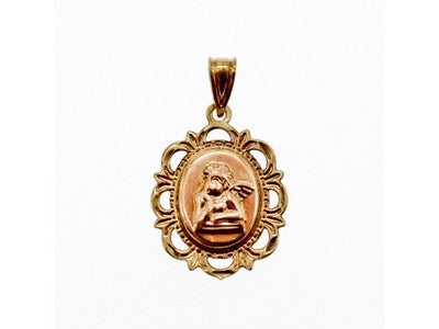 14K Yellow Gold Incense "Guardian Angel" Chain With Pendant