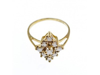 10K Yellow Gold White Sapphire Ring Size 5.5