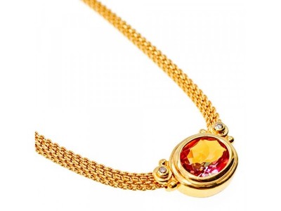 925 Sterling Silver Gold Plated Mystic Topaz Necklace