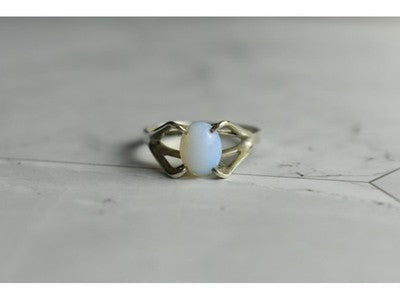 925 Sterling Silver Opal Ring Size 6.5