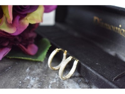 925 Sterling Silver Gold Plated Hoop Earrings