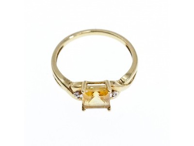 10K Yellow Gold Tourmaline & Diamonds Ring Size 8