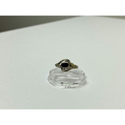 Vintage 925 Sterling Silver Black Onyx Ring Size 5.5