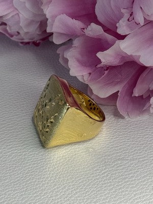 925 Sterling Silver Gold Plated Italy Ring Size 8