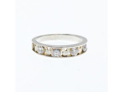 925 Sterling Silver White Topaz Ring Size 8 Disney