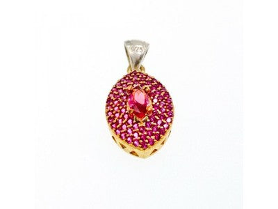 925 Sterling Silver with Gilding Rubellite Set