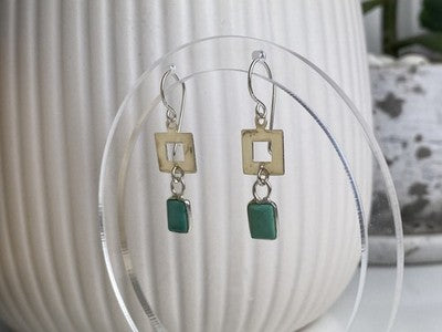 925 Sterling Silver Malachite Earrings