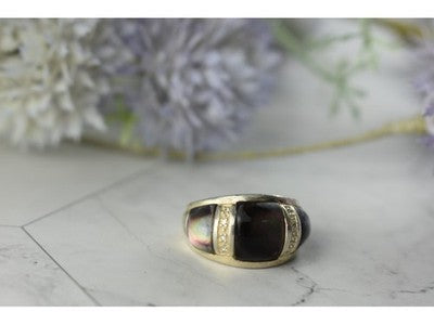 925 Sterling Silver Mother OF Pearl Ring Size 8